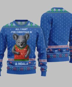 2025 Christmas All I Want For Christmas Is A Koala Ugly Christmas Sweater  