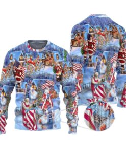 Alternative view of 2025 Christmas America Christmas Patriotic Santa Claus Ugly Christmas Sweater  