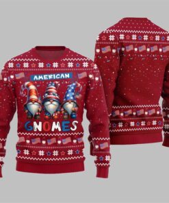 Alternative view of 2025 Christmas American Gnomes Ugly Sweater  