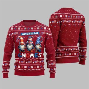 Alternative view of 2025 Christmas American Gnomes Ugly Sweater - Grishko.com
