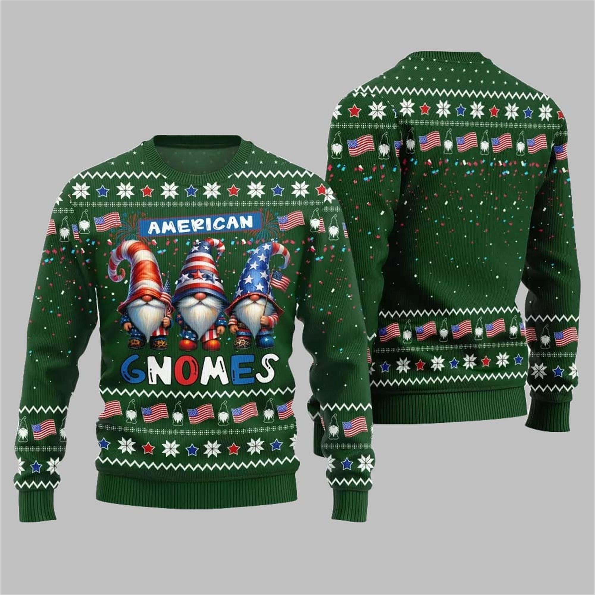2025 Christmas American Gnomes Ugly Sweater - Grishko.com