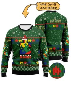 Alternative view of 2025 Christmas Autism Awareness Ugly Sweater  