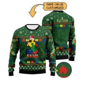 Alternative view of 2025 Christmas Autism Awareness Ugly Sweater - Grishko.com
