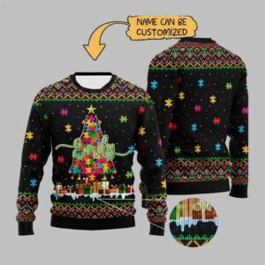 2025 Christmas Autism Tree Ugly Sweater - Grishko.com