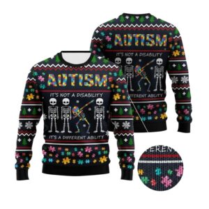 Alternative view of 2025 Christmas Autism Ugly Christmas Sweater - Grishko.com