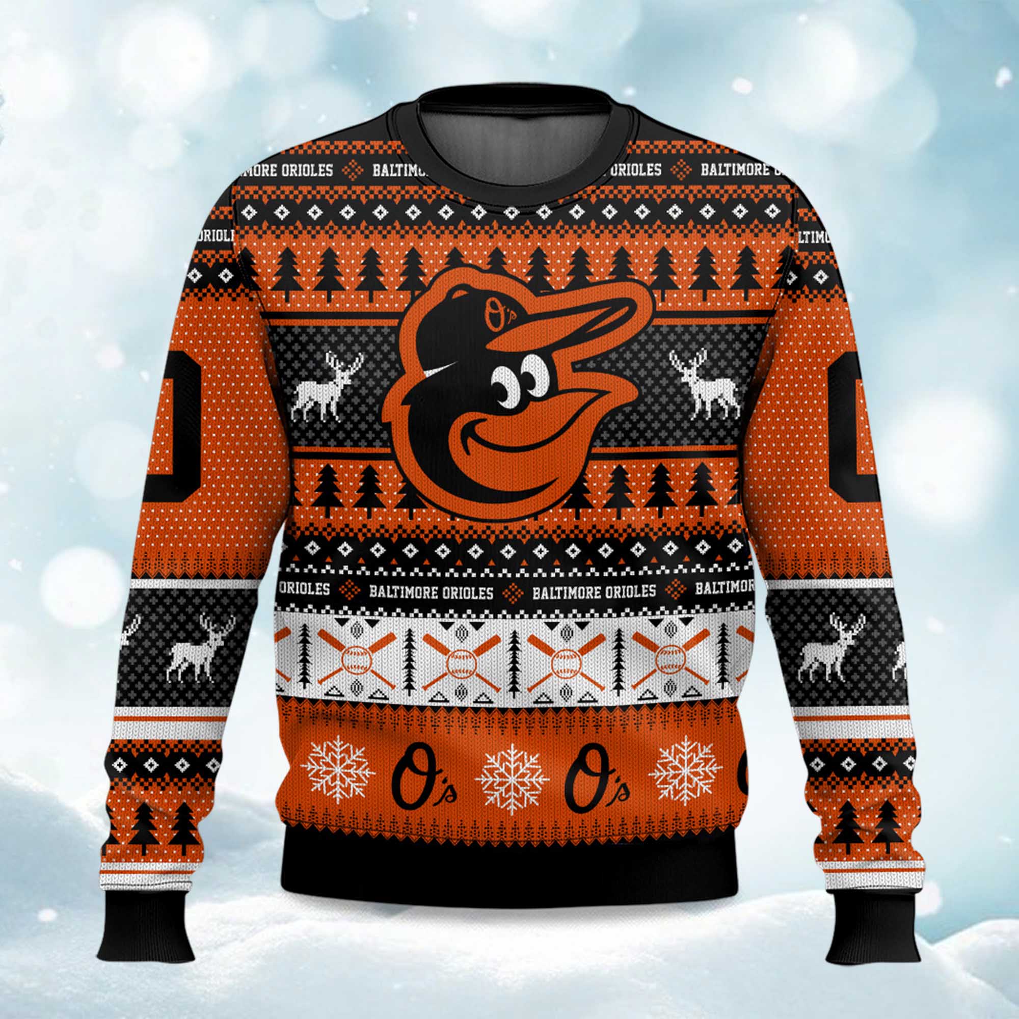 2025 Christmas Baltimore Orioles Personalized Ugly Sweater