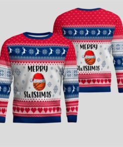 2025 Christmas Basketball Merry Swishmas Ugly Sweater  
