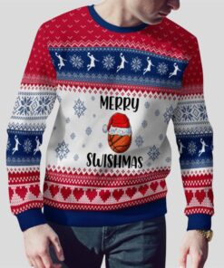 Alternative view of 2025 Christmas Basketball Merry Swishmas Ugly Sweater  