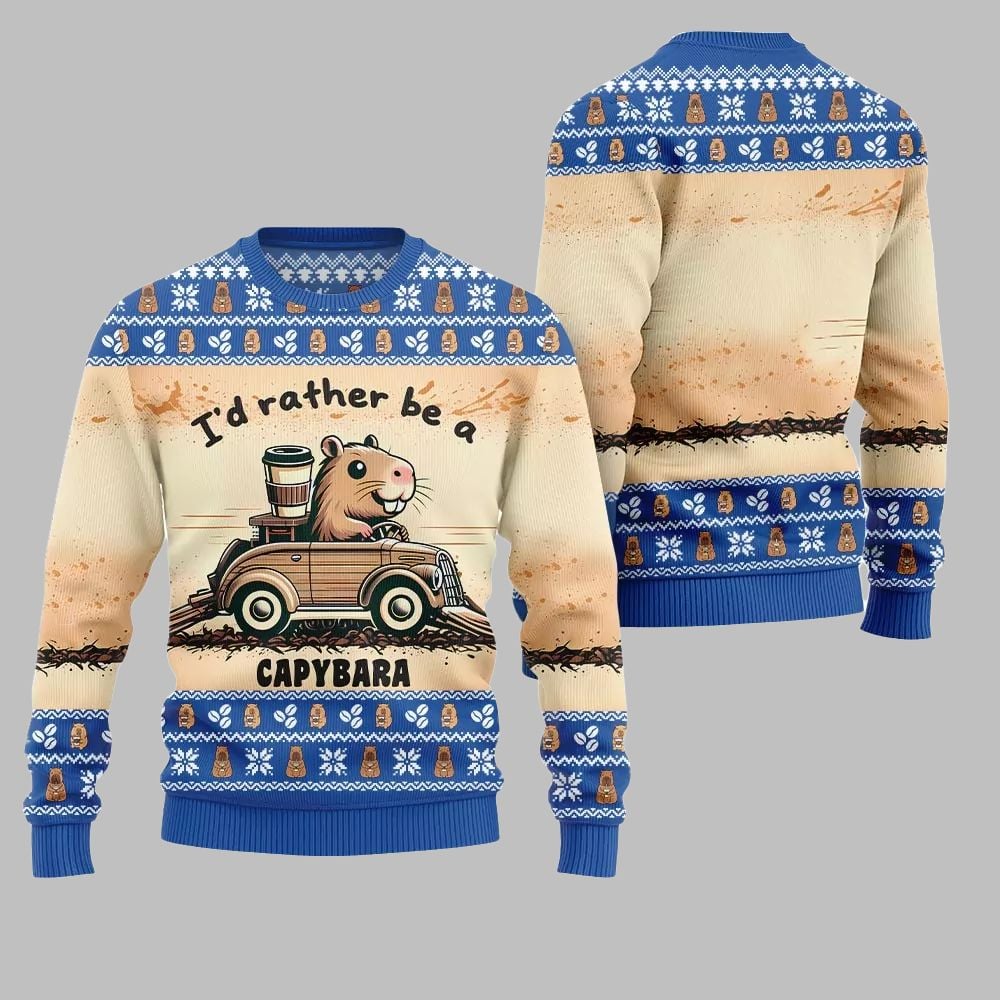 2025 Christmas Be A Capybara Ugly Christmas Sweater - Grishko.com