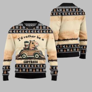 Alternative view of 2025 Christmas Be A Capybara Ugly Christmas Sweater - Grishko.com