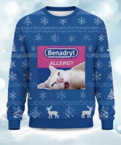 2025 Christmas Benadryl Allergy Cat Ugly Sweater