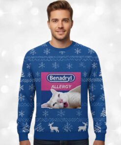 Alternative view of 2025 Christmas Benadryl Allergy Cat Ugly Sweater