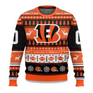 2025 Christmas Bengals Personalized Ugly Sweater