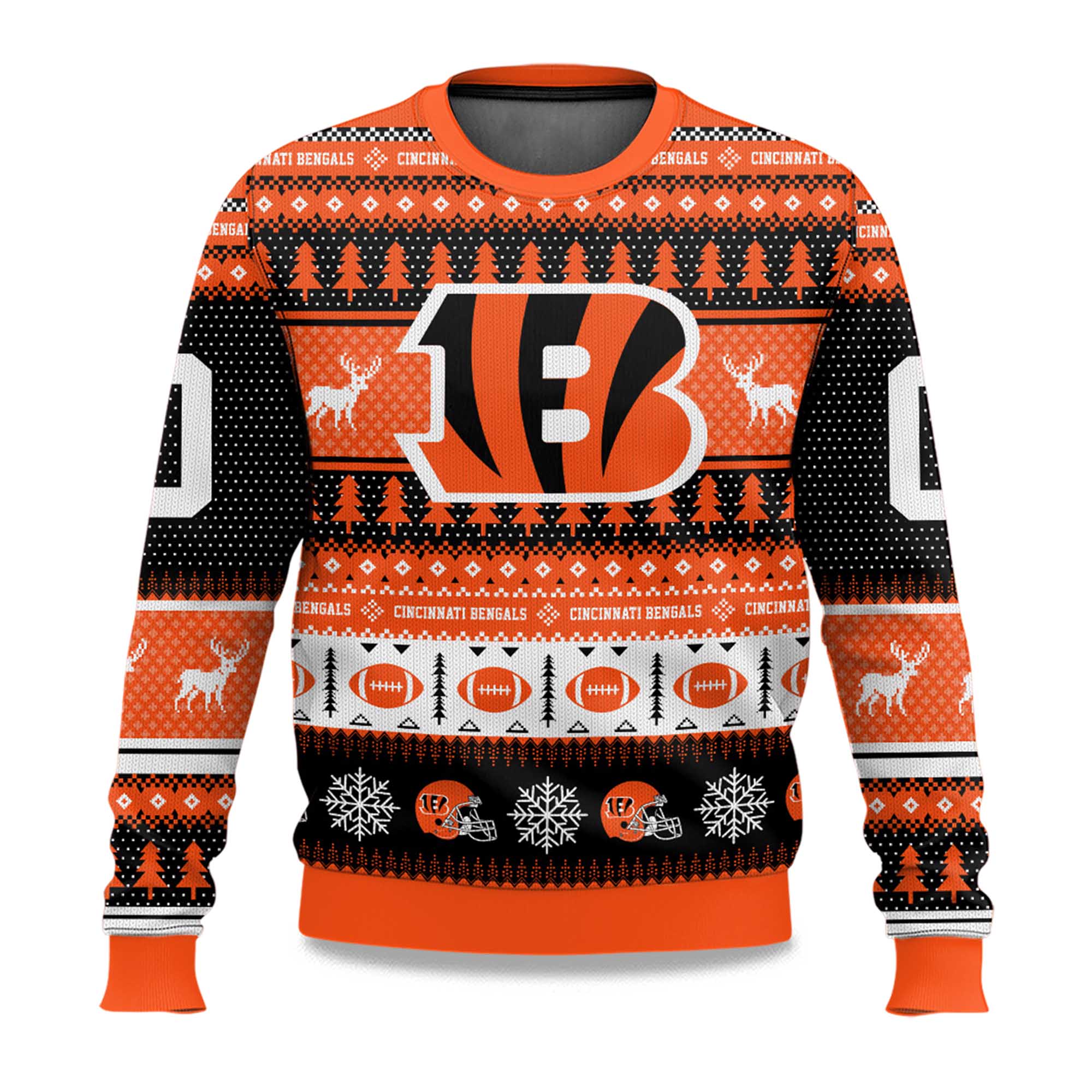 2025 Christmas Bengals Personalized Ugly Sweater