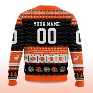 Alternative view of 2025 Christmas Bengals Personalized Ugly Sweater