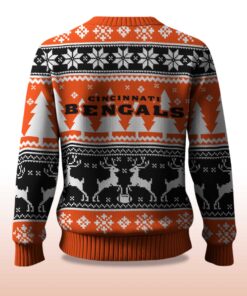 Alternative view of 2025 Christmas Bengals Reindeer Football Ugly Sweater