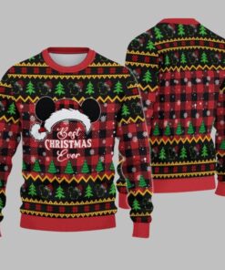 2025 Christmas Best Christmas Ever Cartoon Mouse Christmas Hat Ugly Sweatshirt  