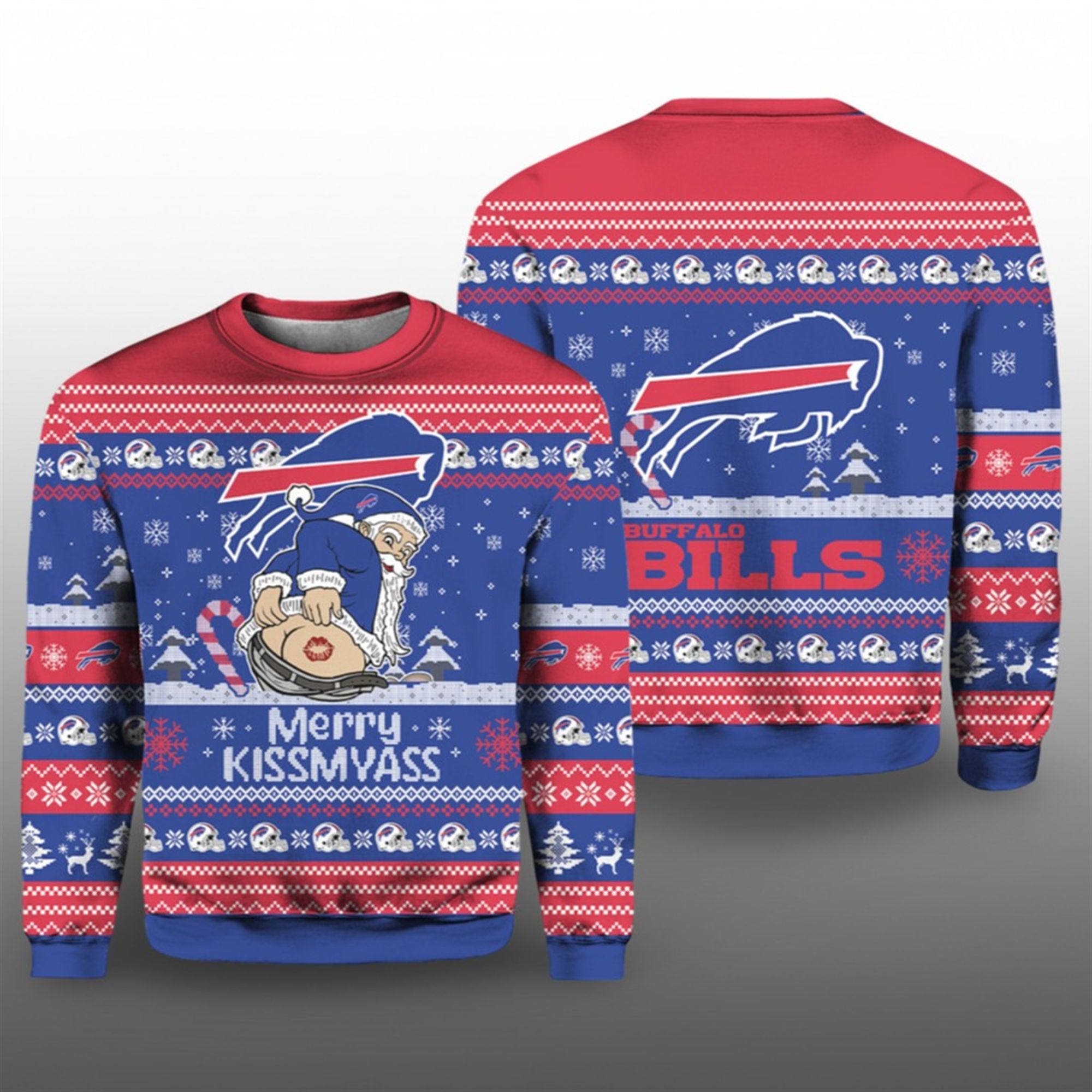 2025 Christmas Bills Merry Kissmyass Santa Claus Ugly Sweater - Grishko.com