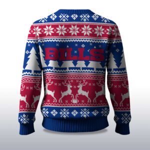 Alternative view of 2025 Christmas Bills Reindeer Football Ugly Sweater