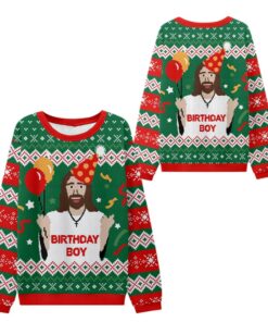 Alternative view of 2025 Christmas BIRTHDAY BOY Jesus Ugly Sweater  