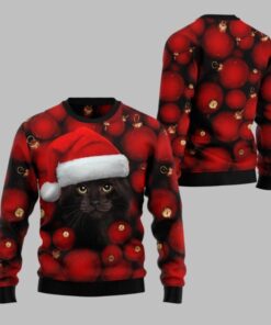 2025 Christmas Black Cat Christmas Ugly Christmas Sweater  