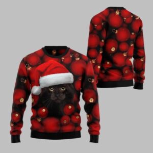 2025 Christmas Black Cat Christmas Ugly Christmas Sweater - Grishko.com