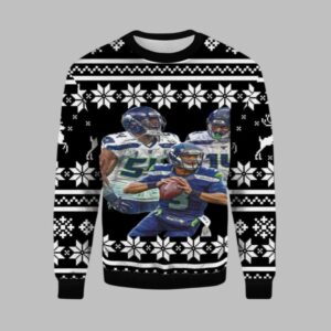 2025 Christmas Bobby Wagner DK Metcalf Russell Wilson Ugly Christmas Sweater - Grishko.com