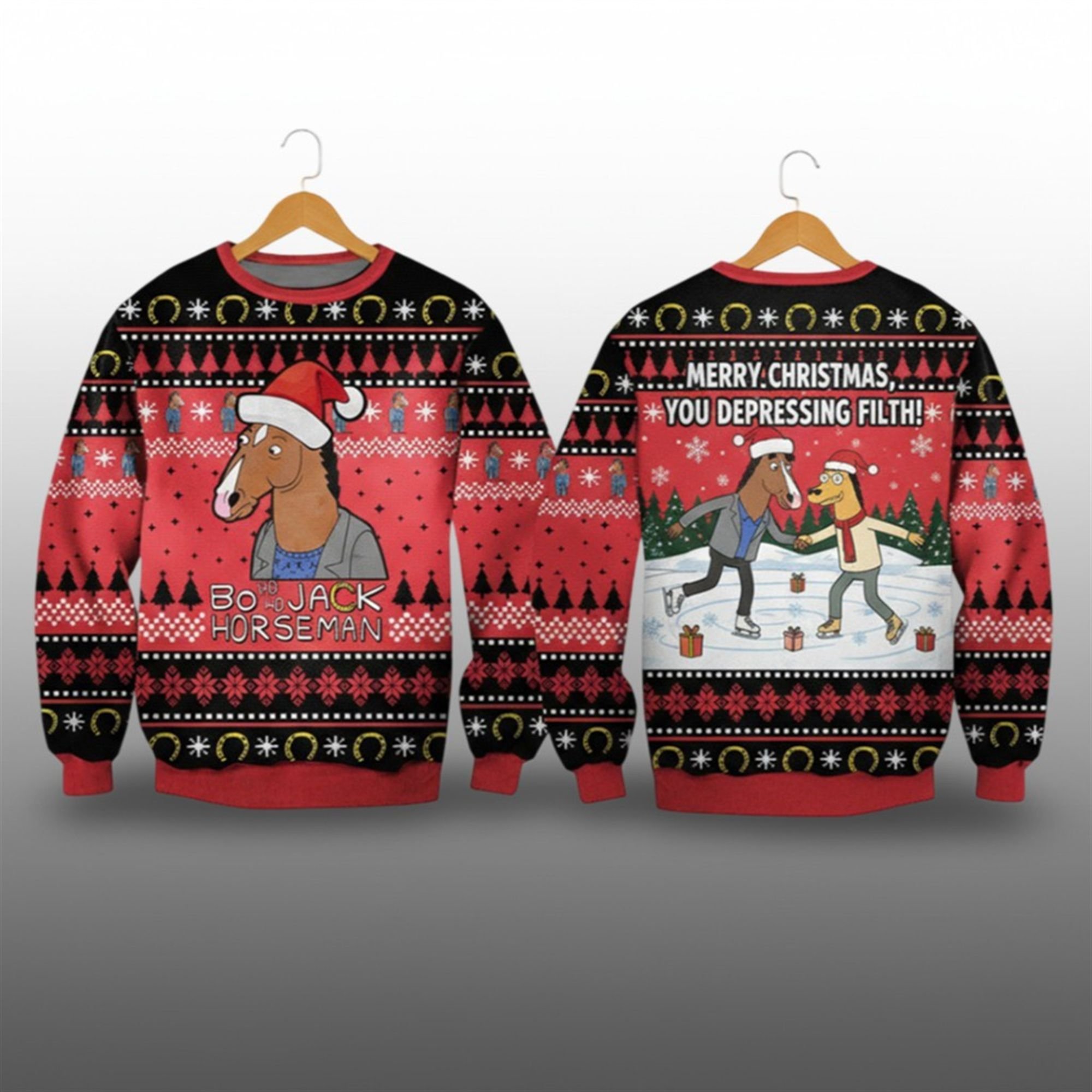 2025 Christmas Bojack Horseman Ugly Christmas Sweater - Grishko.com