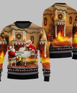 Alternative view of 2025 Christmas Bold Piano Claus Ugly Christmas Sweater  