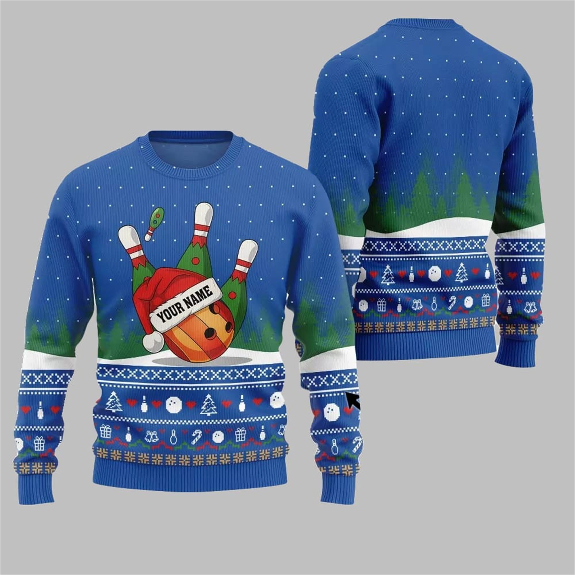 2025 Christmas Bowling Ball Ugly Christmas Sweater - Grishko.com