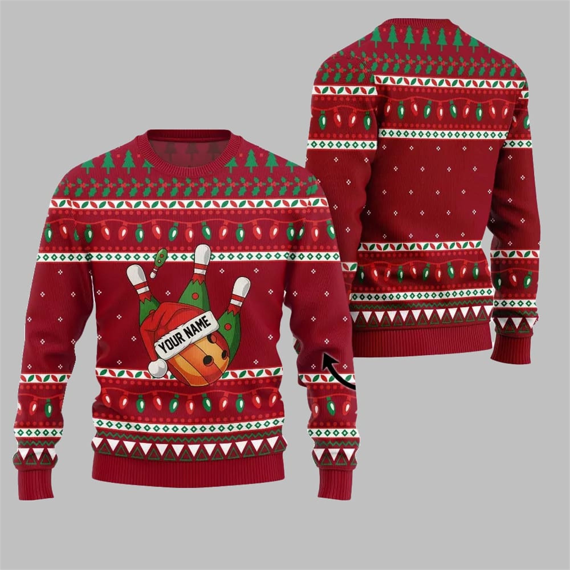 2025 Christmas Bowling Ugly Christmas Sweater - Grishko.com