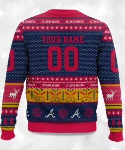 Alternative view of 2025 Christmas Braves Personalized Ugly Sweater