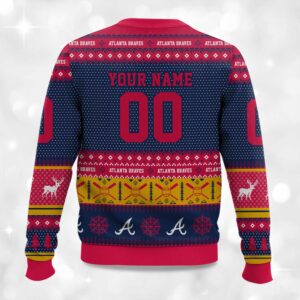 Alternative view of 2025 Christmas Braves Personalized Ugly Sweater