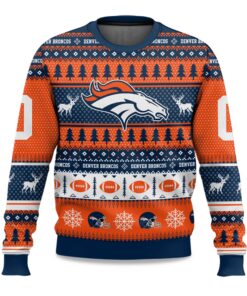 2025 Christmas Broncos Personalized Ugly Sweater