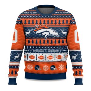 2025 Christmas Broncos Personalized Ugly Sweater