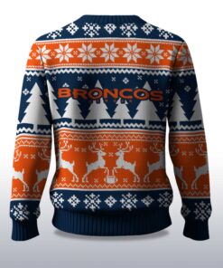 Alternative view of 2025 Christmas Broncos Reindeer Football Ugly Sweater