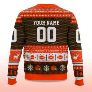 Alternative view of 2025 Christmas Browns Personalized Ugly Sweater