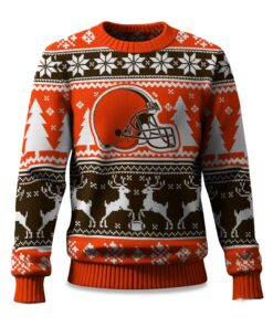 2025 Christmas Browns Reindeer Football Ugly Sweater