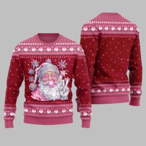 2025 Christmas Bubble Gum Santa Ugly Christmas Sweater - Grishko.com