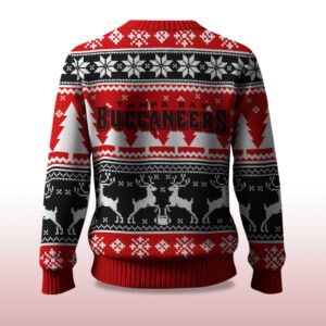Alternative view of 2025 Christmas Buccaneers Reindeer Football Ugly Sweater