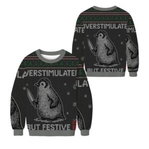 Alternative view of 2025 Christmas But Festive Ugly Sweater - Grishko.com