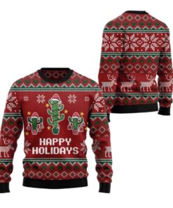 Alternative view of 2025 Christmas Cactus Happy Holidays Ugly Christmas Sweater  