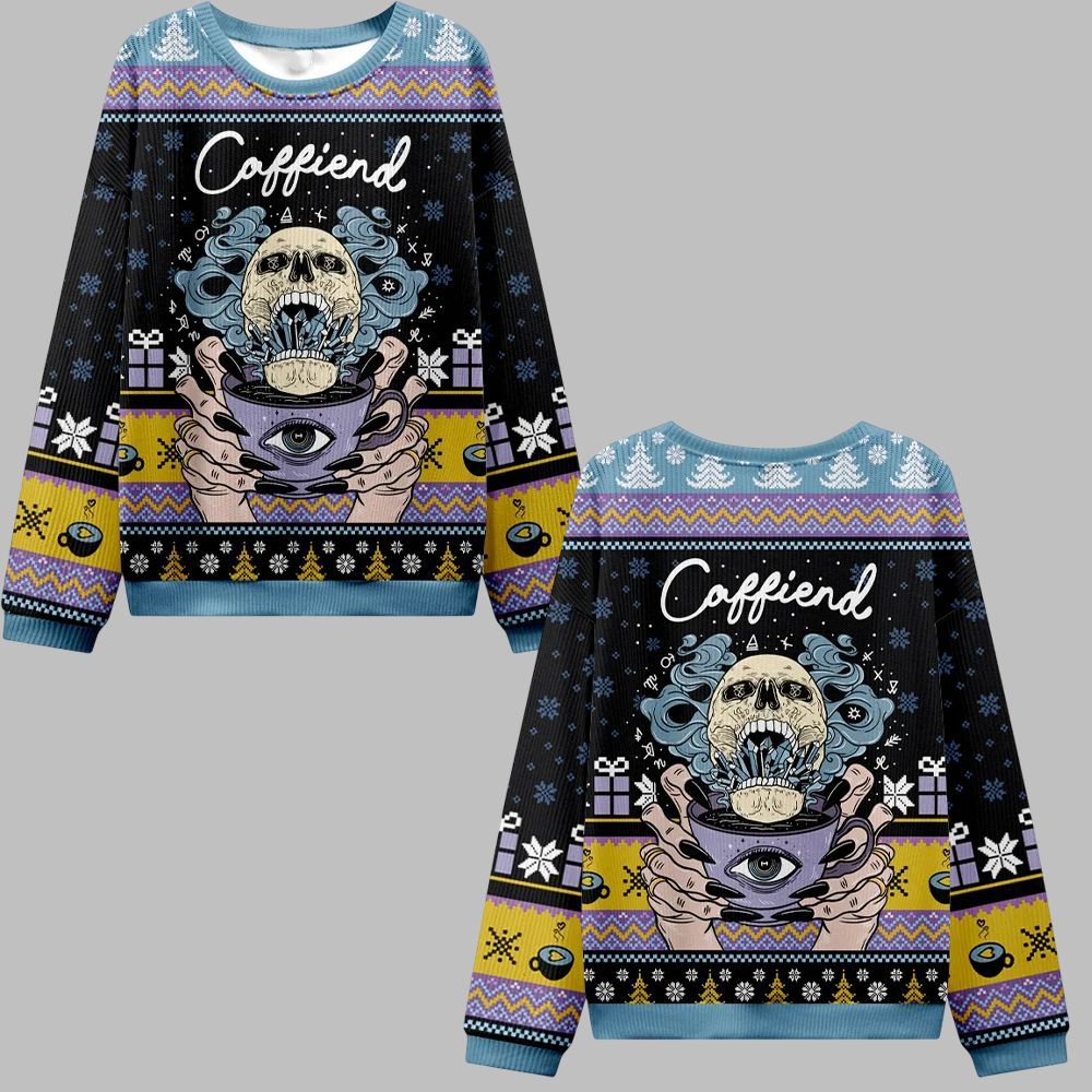 2025 Christmas Caffiend Ugly Christmas Sweater - Grishko.com