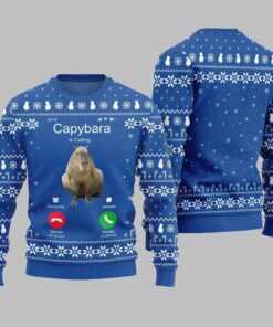 Alternative view of 2025 Christmas Calling Capybara Ugly Sweater  