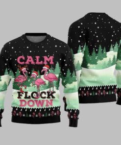 Alternative view of 2025 Christmas Calm The Flock Down Ugly Christmas Sweater  