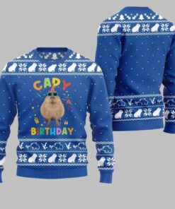 2025 Christmas Capy Birthday Ugly Christmas Sweater  
