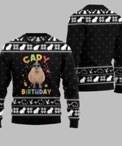 Alternative view of 2025 Christmas Capy Birthday Ugly Christmas Sweater  