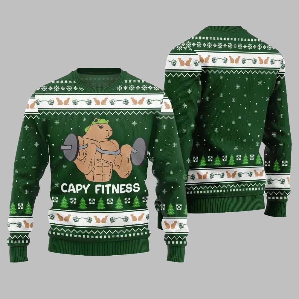 2025 Christmas Capy Fitness Ugly Christmas Sweater - Image 5
