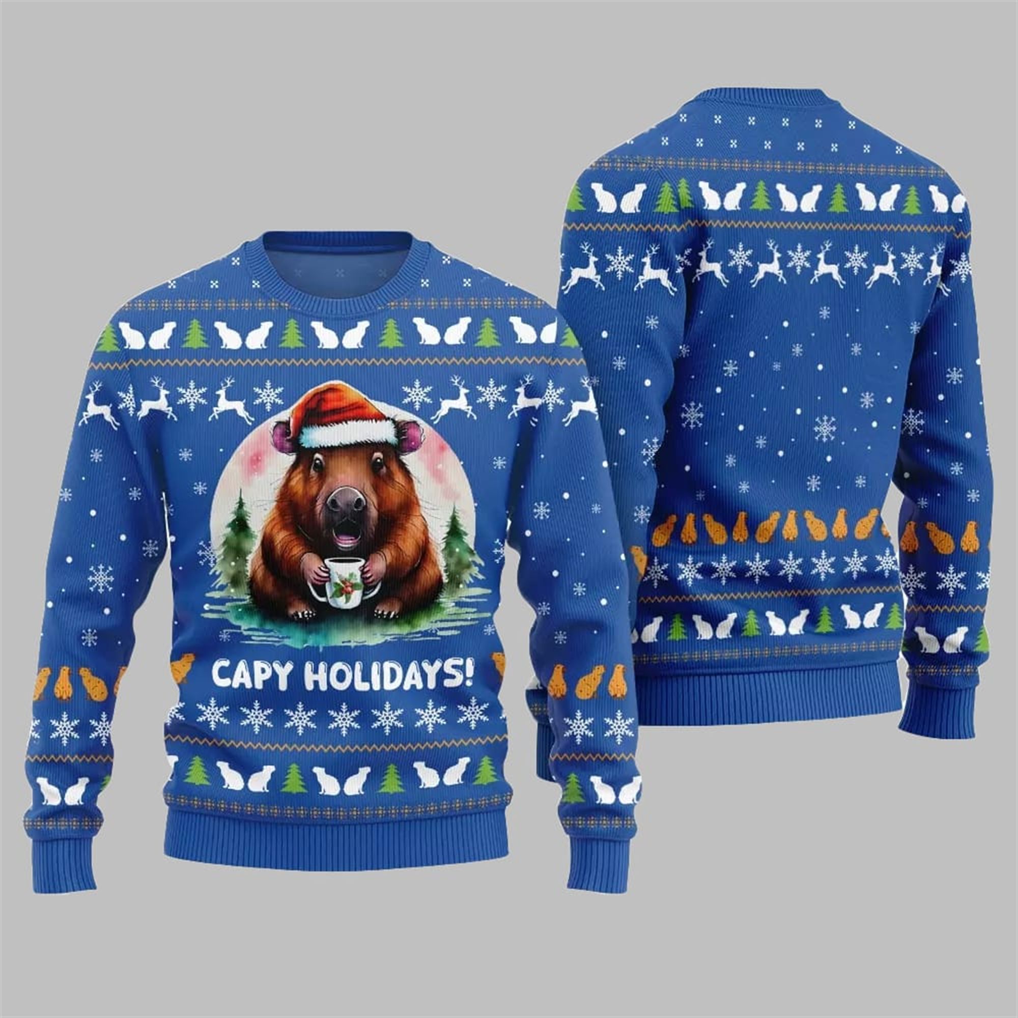 2025 Christmas Capy Holiday Ugly Sweater - Grishko.com