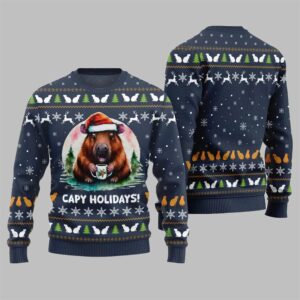Alternative view of 2025 Christmas Capy Holidays Ugly Sweater - Grishko.com